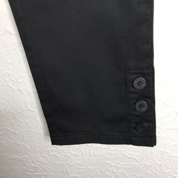J. Jill Live in Chino Black Pants Button Bottom Detail Size 2 - Picture 4 of 12